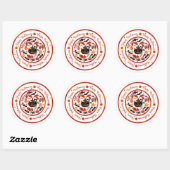 Happy Halloween Whimsical Black Cat Waterverf Ronde Sticker (Vel)