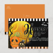 Happy Halloween Whimsical Smily Pumpkins Greeting Briefkaart (Voorkant / Achterkant)