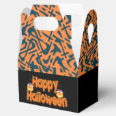 Happy Halloween Whimsical Text Gable Favor Box Bedankdoosjes (Geopend)