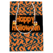 Happy Halloween Whimsical Text Gift Bags Medium Cadeauzakje (Voorkant)