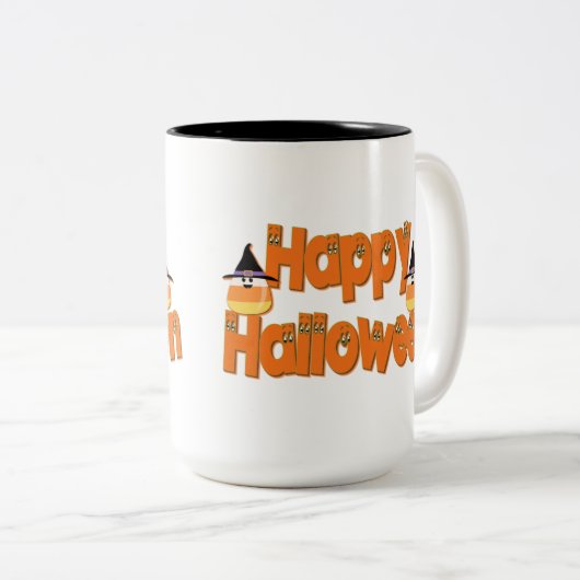Happy Halloween Whimsical Text Mok (Voorkant rechts)