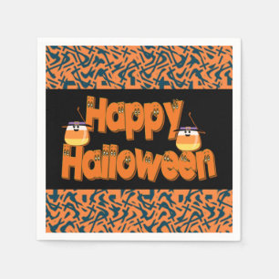 Happy Halloween Whimsical Text Napkins Servetten