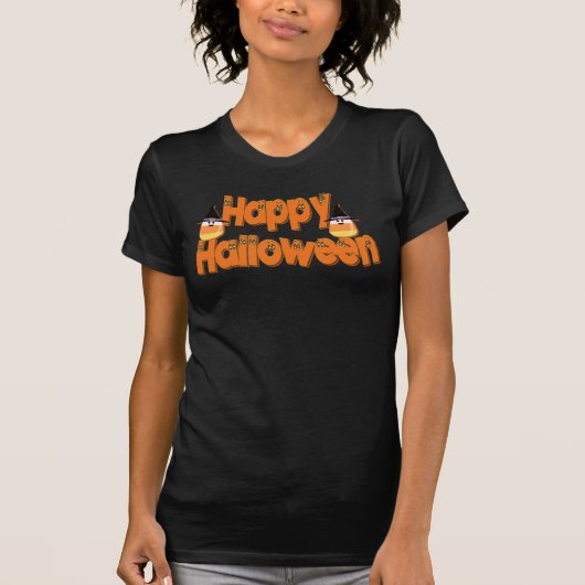 Happy Halloween Whimsical Text T-Shirt (Voorkant)