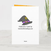 Happy Halloween Whimsical Witch, Broom en Cat Feestdagen Kaart (Achterkant)
