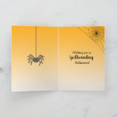 Happy Halloween Whimsical Witch, Broom en Cat Feestdagen Kaart (Binnen)