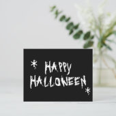 Happy Halloween white en black spooky eng Briefkaart (Staand voorkant)