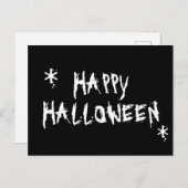 Happy Halloween white en black spooky eng Briefkaart (Voorkant / Achterkant)