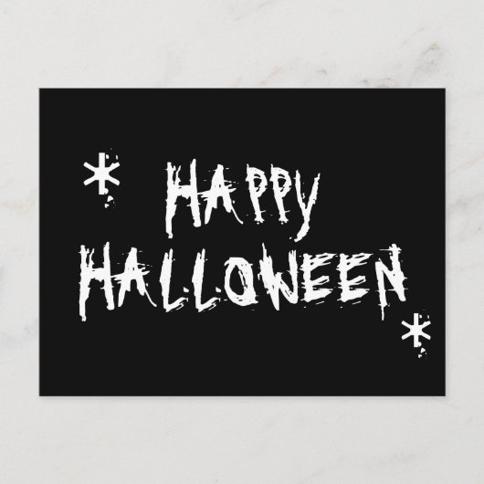Happy Halloween white en black spooky eng Briefkaart (Voorkant)