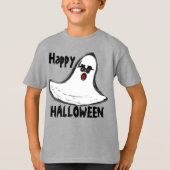 Happy Halloween White Red Ghost T-shirt (Voorkant)