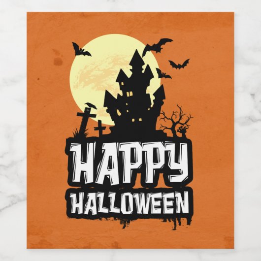 Happy Halloween Wijn Etiket (Enkel label)