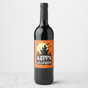 Happy Halloween Wijn Etiket