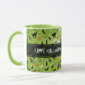 "Happy Halloween" willekeurige Iconic Pattern Gree Mok (Links)