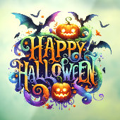 Happy Halloween Window Cling Raamsticker (Vel 3)