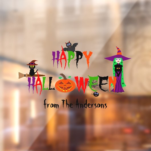 Happy Halloween Window Cling Raamsticker (Vel 2)