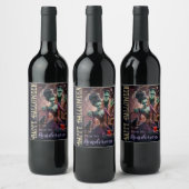 Happy Halloween Wine Gift, bruid van Frankenstein Wijn Etiket (Flessen)