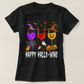 Happy Halloween Wine Glased Witch Pumpkin Costume T-shirt (Design voorkant)