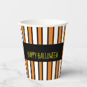 Happy Halloween wit, zwart en Sinaasappel papier b Papieren Bekers (Voorkant)