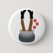 Happy Halloween Witch been Ronde Button 5,7 Cm (Voorkant)