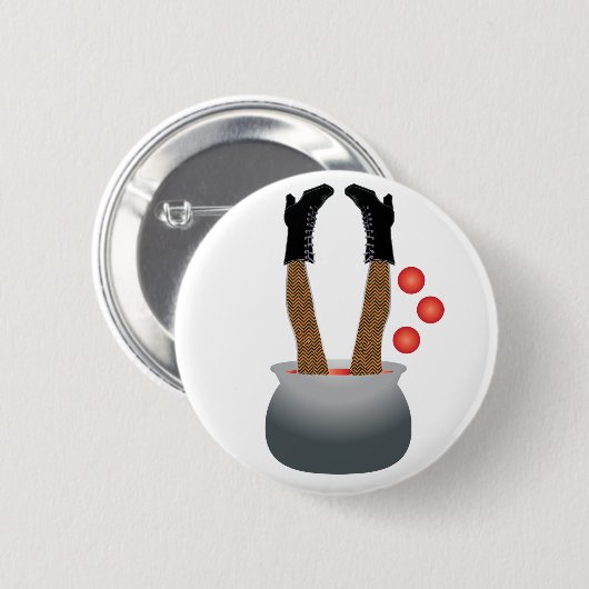 Happy Halloween Witch been Ronde Button 5,7 Cm (Voorkant /achterkant)