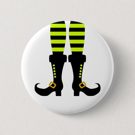 Happy Halloween Witch been Ronde Button 5,7 Cm (Voorkant)