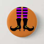 Happy Halloween Witch been Ronde Button 5,7 Cm (Voorkant)