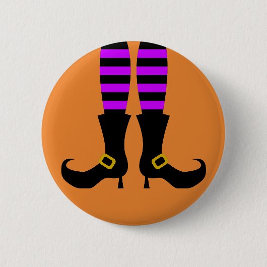 Happy Halloween Witch been Ronde Button 5,7 Cm (Voorkant)