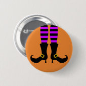 Happy Halloween Witch been Ronde Button 5,7 Cm (Voorkant /achterkant)
