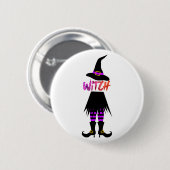 Happy Halloween Witch been Ronde Button 5,7 Cm (Voorkant /achterkant)