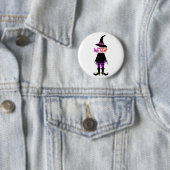 Happy Halloween Witch been Ronde Button 5,7 Cm (In situ)