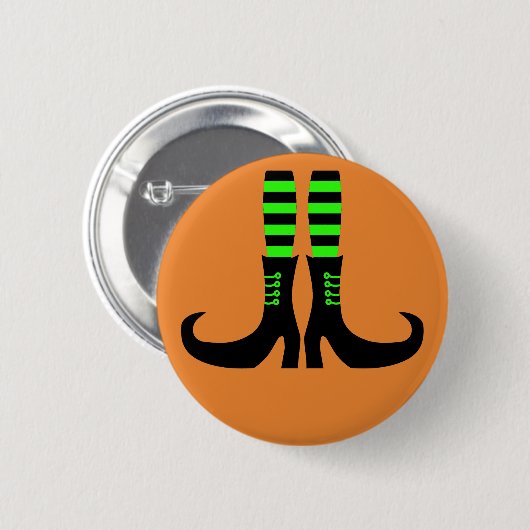 Happy Halloween Witch been Ronde Button 5,7 Cm (Voorkant /achterkant)