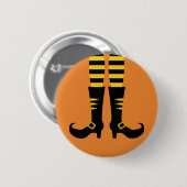 Happy Halloween Witch been Ronde Button 5,7 Cm (Voorkant /achterkant)