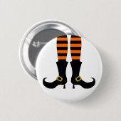 Happy Halloween Witch been Ronde Button 5,7 Cm (Voorkant /achterkant)