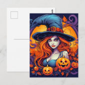 Happy Halloween Witch Briefkaart (Voorkant / Achterkant)