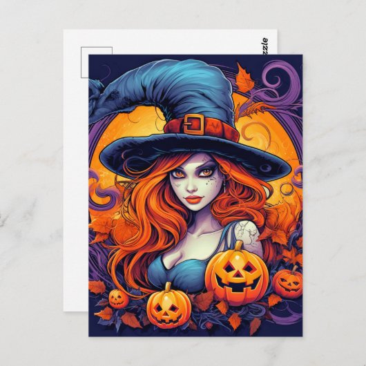 Happy Halloween Witch Briefkaart (Voorkant / Achterkant)