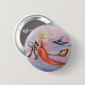 Happy Halloween Witch Button (Voorkant /achterkant)