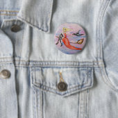 Happy Halloween Witch Button (In situ)