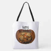 Happy Halloween Witch en Pumpkin Tote Bag (Achterkant)