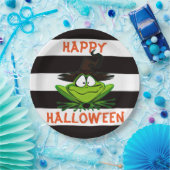 Happy Halloween Witch Frog Papieren Bordje (Feest)