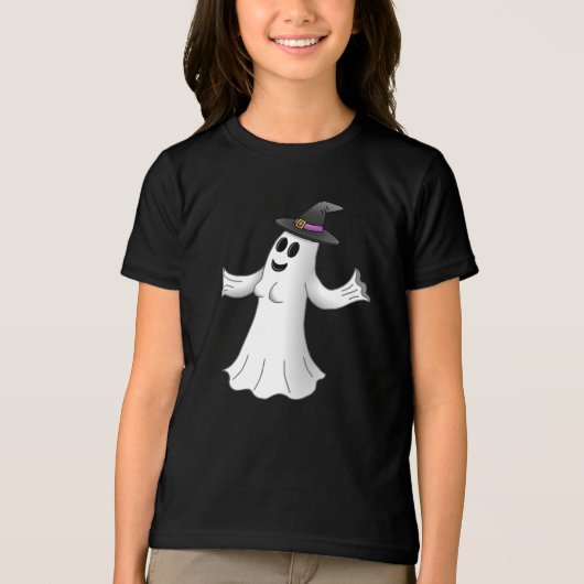 Happy Halloween Witch Ghost Tri-Blend Shirt (Voorkant)