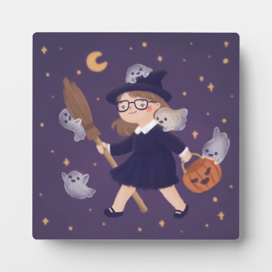Happy Halloween Witch & Ghosts Fotoplaat (Voorkant)