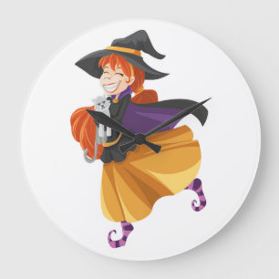 "HAPPY HALLOWEEN" WITCH GROTE KLOK