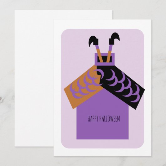 Happy Halloween Witch House Kaart (Voorkant / Achterkant)