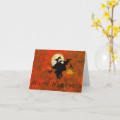 Happy Halloween Witch Kaart (Gele Bloem)