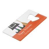 Happy Halloween Witch Legs & Broom gepersonaliseer Creditkaart Flessenopener (Voorkant Gekanteld)