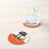 Happy Halloween Witch Legs & Broom gepersonaliseer Kartonnen Onderzetters (Insitu)