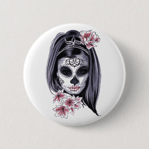Happy Halloween Witch Mask Carnival Ronde Button 5,7 Cm