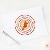 Happy Halloween Witch Moon Oranje Shine Party Ronde Sticker (Envelop)