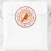 Happy Halloween Witch Moon Oranje Shine Party Ronde Sticker (Tas)