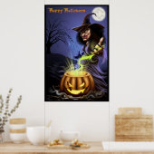 Happy Halloween Witch poster (Keuken)