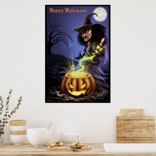 Happy Halloween Witch poster (Keuken)